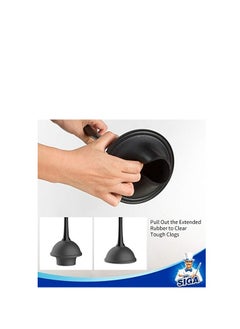 Mr Siga MR.SIGA Toilet Plunger and Bowl Brush Combo for Bathroom Cleaning, Black, 1 Set  - Image 4