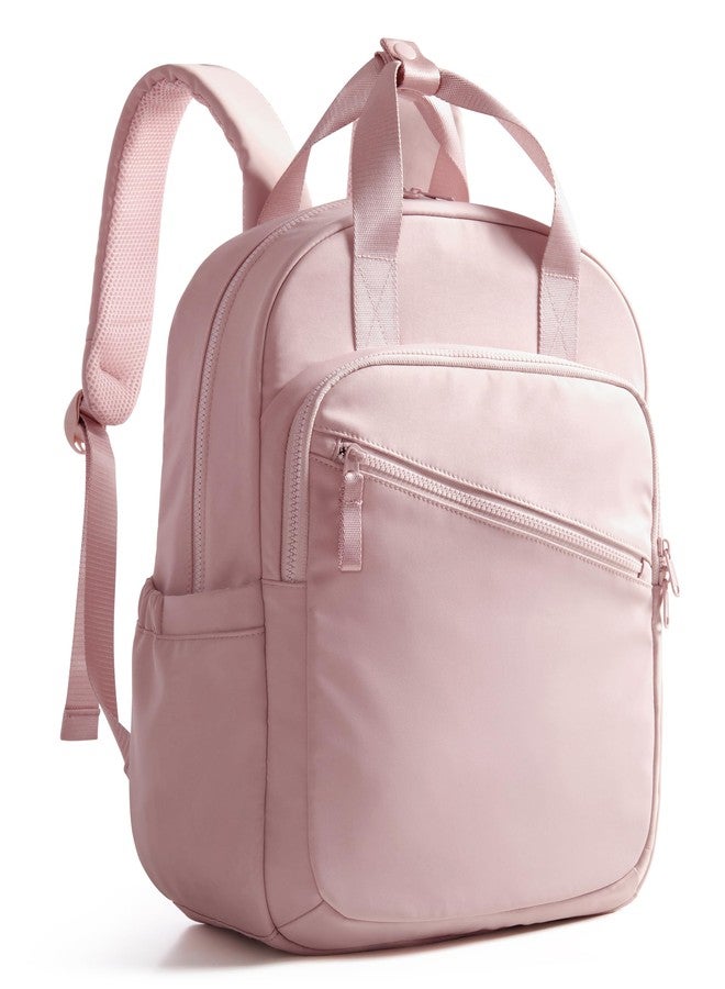 Smasrob Women Backpack with 15.6” Laptop Sleeve for Travel, Work and College, Lightweight Water-resistant Backpack for Women with 8 Pockets, Pink - Image 1