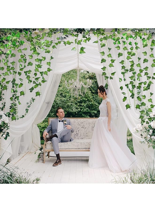 إيروريكس 24 قطعة من أوراق اللبلاب الاصطناعية المزيفة، نباتات خضراء من نبات اللبلاب لتزيين غرفة النوم، نباتات اللبلاب الحريرية الجمالية لتزيين جدار الغرفة والمنزل - Image 3