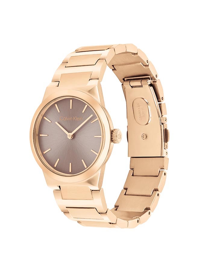 CALVIN KLEIN CALVIN KLEIN ROUND ANALOG WOMEN'S BROWN CASE WATCH - 25100078  - Image 3