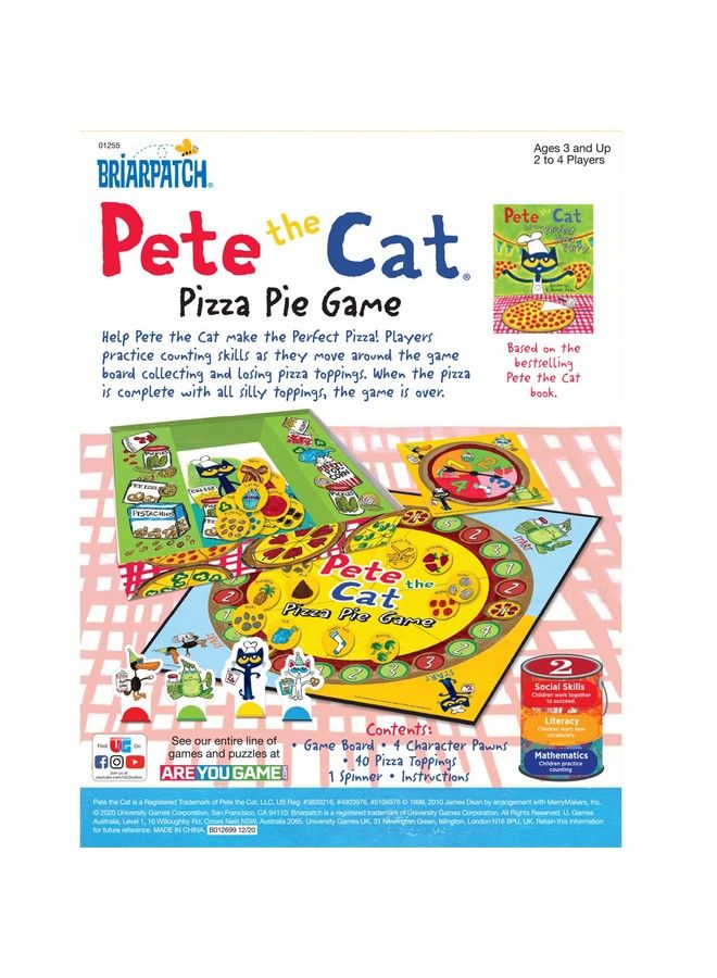 University Games Pete The Cat Pizza Pie Game Green Ages 3 Years And Up - Image 3