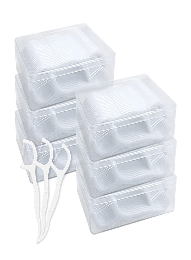 Modixun Travel Dental Floss Case, Modixun 6Pack 300pcs High Toughness Dental Floss Picks, Unflavored Dental Flossers, Dental Picks, Floss Picks, Toothpicks Sticks, Tooth Flossers with Travel Case, 300pcs - Image 1