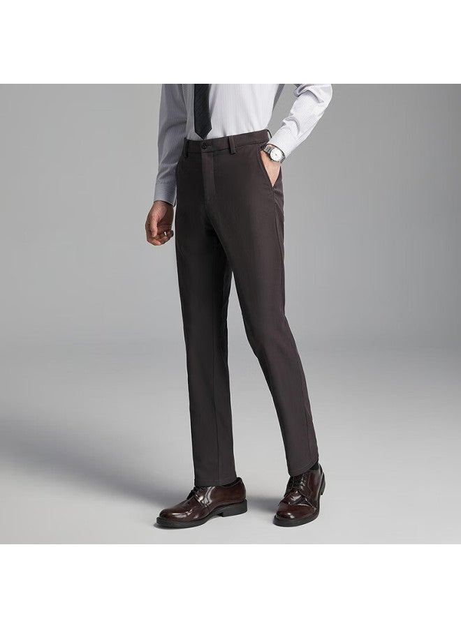 Youngor Men's Autumn Casual Pants Business Straight-leg Wrinkle-resistant Easy-care Cotton Modal Trousers Dark Gray 319926 - Image 2