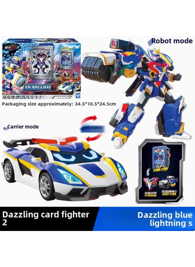 Generic - Dazzle Card Fighter Season 2 Dazzle Blue Lightning S Mecha Thunder King Deformation Robot Summoner Flame Dragon Ares-Color:8157 Dazzling Card 2-deep Sea Overlord - Image 1