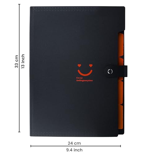 SPS 5 Pocket Expanding File Folder Smile Design - Fits A4 & Letter Size Document Organizer, Accordion File Folders, File Holder for Office, School & Home Use (Pack of 4) - Image 3