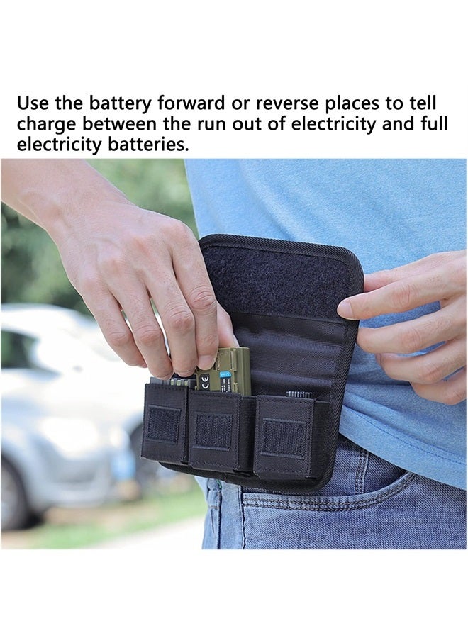 Small DSLR Camera Battery Bag Pouch Holder Case Camera Battery Waist Bag Suitable for AA Battery and LP-E6/ LP-E17/ FZ100/ FW50/ F550 and More, SD Card Holder Memory Card Case