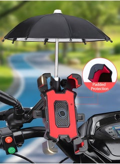 GROIC Bike Phone Holder, Motorcycle Phone Mount Motorcycle Handlebar Cell Phone Clamp, Scooter Phone Clip with Umbrella,Bicycle Riding Equipment  - Image 2