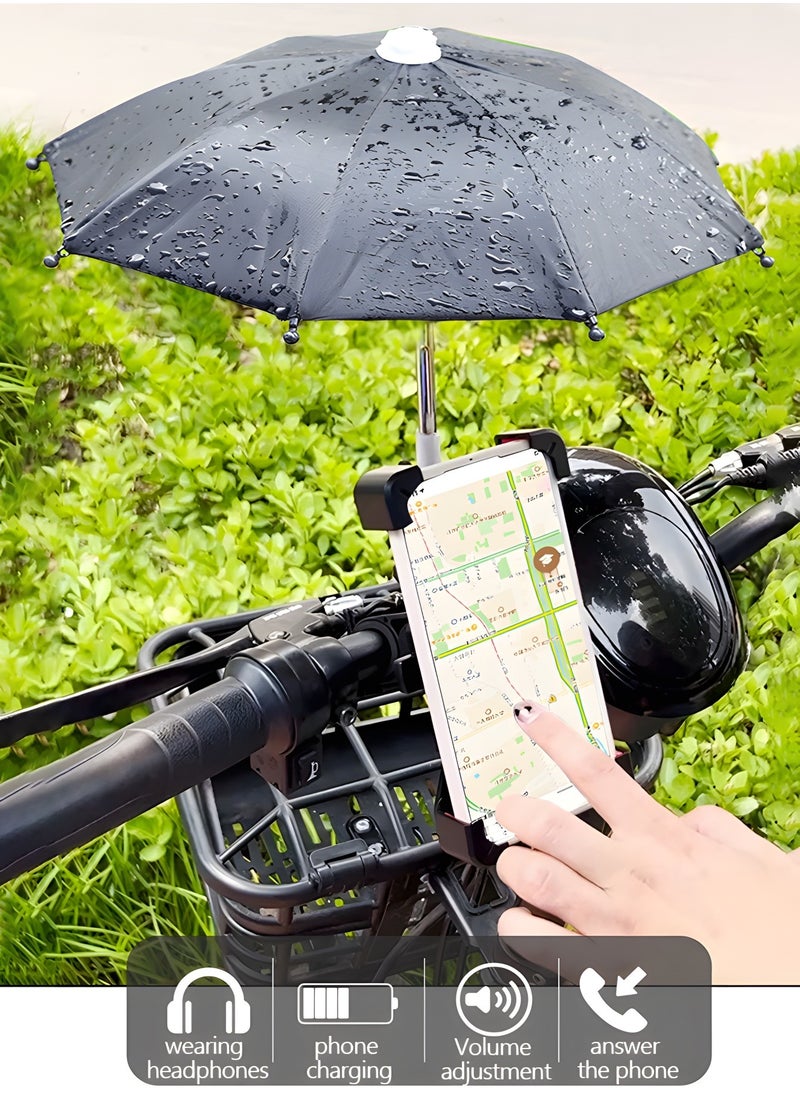GROIC Bike Phone Holder, Motorcycle Phone Mount Motorcycle Handlebar Cell Phone Clamp, Scooter Phone Clip with Umbrella,Bicycle Riding Equipment  - Image 3