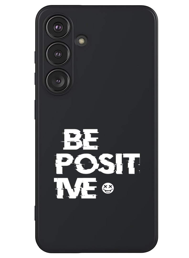 Theodor Protective Slim Fit Case Liquid Silicone Cover with Full Body Protection Anti-Scratch Shockproof Case For Samsung Galaxy S25 (Black) - be positive - White - Image 1