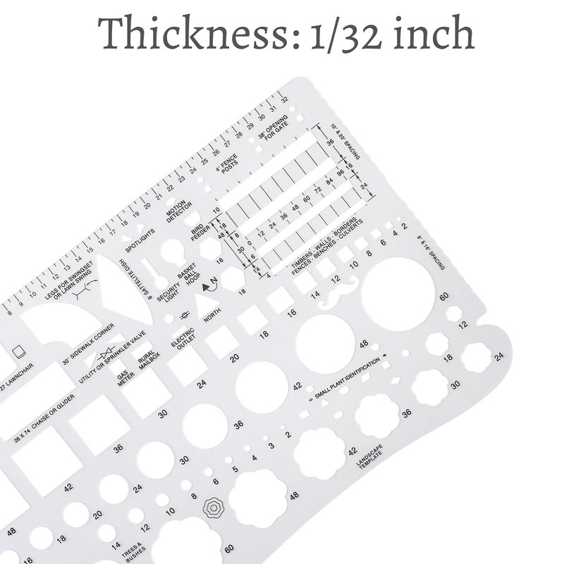 Mr. Pen- Landscape Templates, Architectural Templates, Drafting Tools, Landscaping Tools, Landscape Design Template, Drafting Ruler Shapes, Drawing Stencils - Image 4