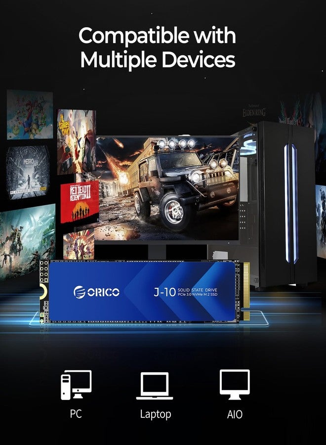 أوريكو قرص صلب داخلي ORICO NVMe SSD سعة 1 تيرابايت M.2 مع مشتت حراري، بسرعة تصل إلى 3100 ميجابايت/ثانية PCIe Gen3x4 2280، ذاكرة تخزين مؤقتة SLC ثلاثية الأبعاد NAND، متوافق مع أجهزة الكمبيوتر المحمولة وأجهزة الكمبيوتر المكتبية - J10 - Image 4