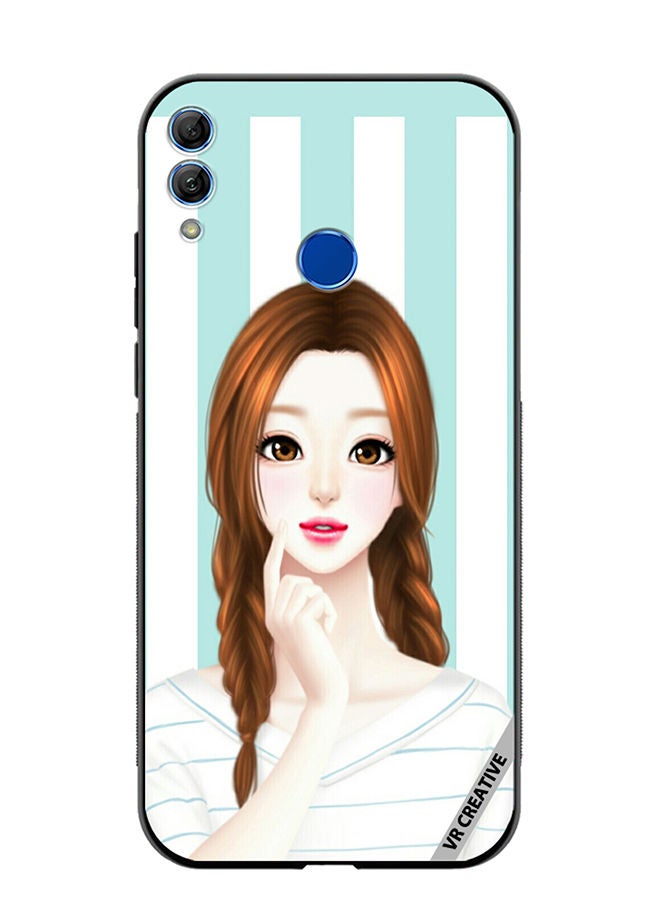 Protective Case Cover For Honor 10 Lite Thinking Girl Design Multicolour
