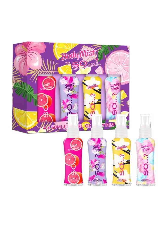 So..? SO…? Women’s Body Mist Gift Set Bundle – Summer Escapes, Body Mist by So…? & So…? Unique Mini Fragrance Sets, 12 x 50ml Body Mist Sprays, Pack of 3 Gift Sets - Image 2