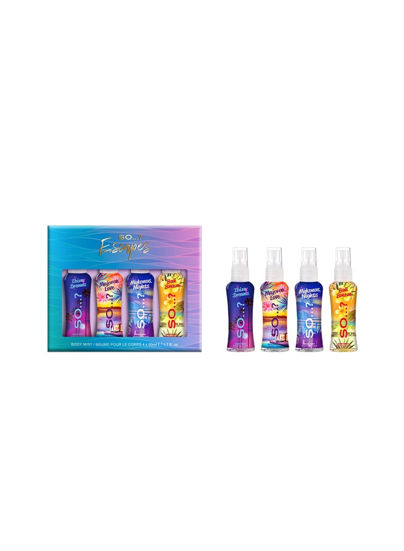 So..? SO…? Women’s Body Mist Gift Set Bundle – Summer Escapes, Body Mist by So…? & So…? Unique Mini Fragrance Sets, 12 x 50ml Body Mist Sprays, Pack of 3 Gift Sets - Image 4