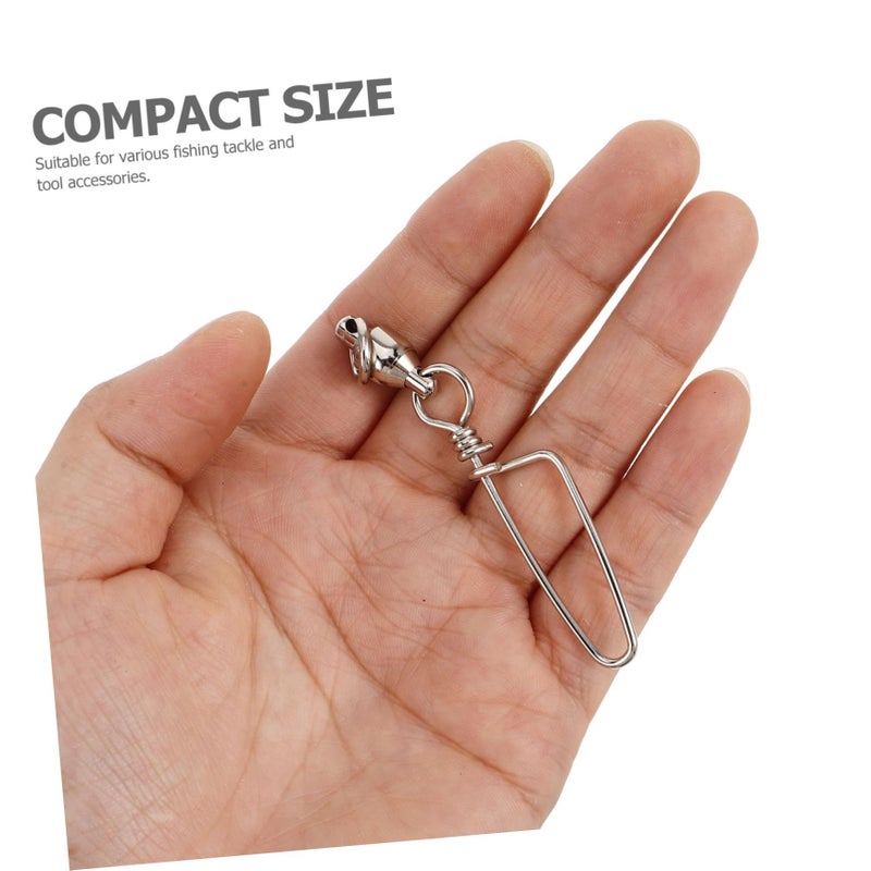 Yardwe Fishing Swivels Snap Connectors Black Easy Snap Connection For Saltwater Freshwater - Image 3