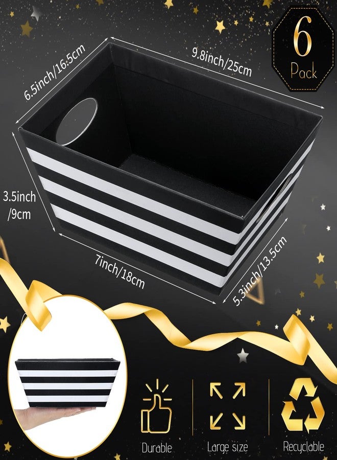 Mimorou 6 Pack Baskets for Gifts Empty To Fill, Kraft Empty Gift Basket Kit Bulk with Handle 6 Wrap Bag 10 Pull Bow DIY for Wedding Graduation Birthday Party Holiday - Image 2