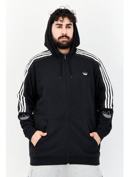 adidas Originals Men Sportswear Fit Long Sleeve Outdoor Full Zip Hoodie, Black  - Image 1