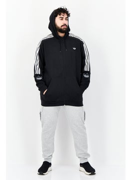 adidas Originals Men Sportswear Fit Long Sleeve Outdoor Full Zip Hoodie, Black  - Image 4