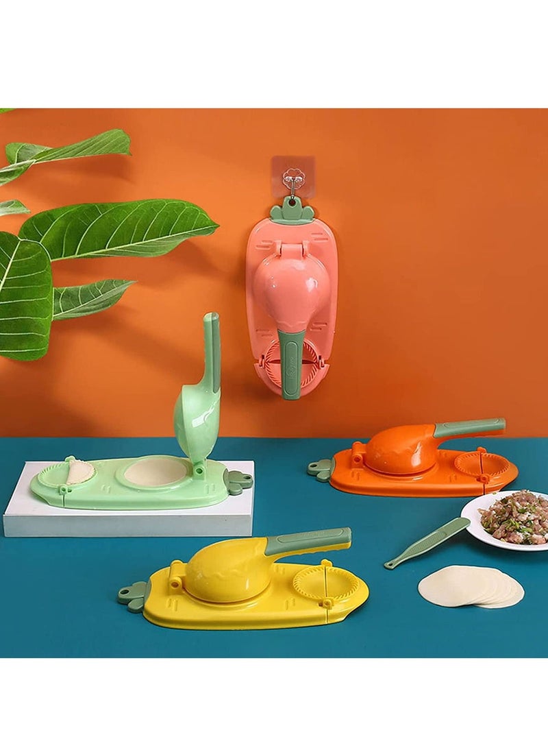 2 In 1 Dumpling Maker Machine, 2023 New Kitchen Dumplings Making Tool, Manual Dough Presser Dumpling Wrappers Press Wrapper for Dumplings, Wonton Random Color