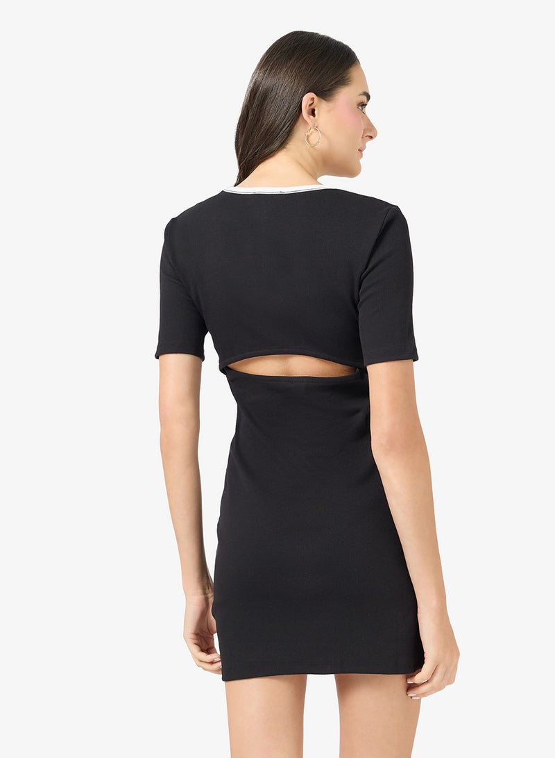 Calvin Klein Jeans Scoop Neck Ribbed Mini Dress - Image 2