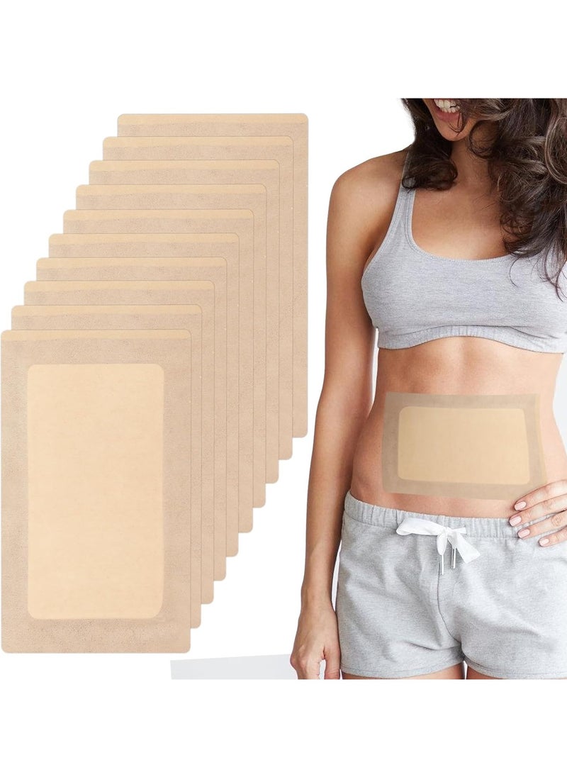 Chillspace 10Pack Castor Oil Pack Wrap for Liver, Stomach, Belly Button Detoxification, Castor Oil Pack Size 11" * 6.3" for Pure Castor Oil, No Washing Self Adhesive with High Absorbent Organic Cotton Flannel, 100% Leak-Free(Oil Not Included), Design for Women Men  - Image 1