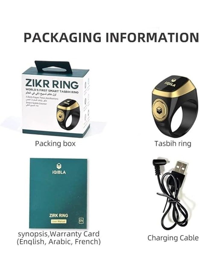 iQIBLA 18mm Zikr Ring Smart Ring with Vibration Reminder Tasbih Counter & Bluetooth Connection for Exclusive IQIBLA App & 5 Daily Prayer Reminders  - Image 5