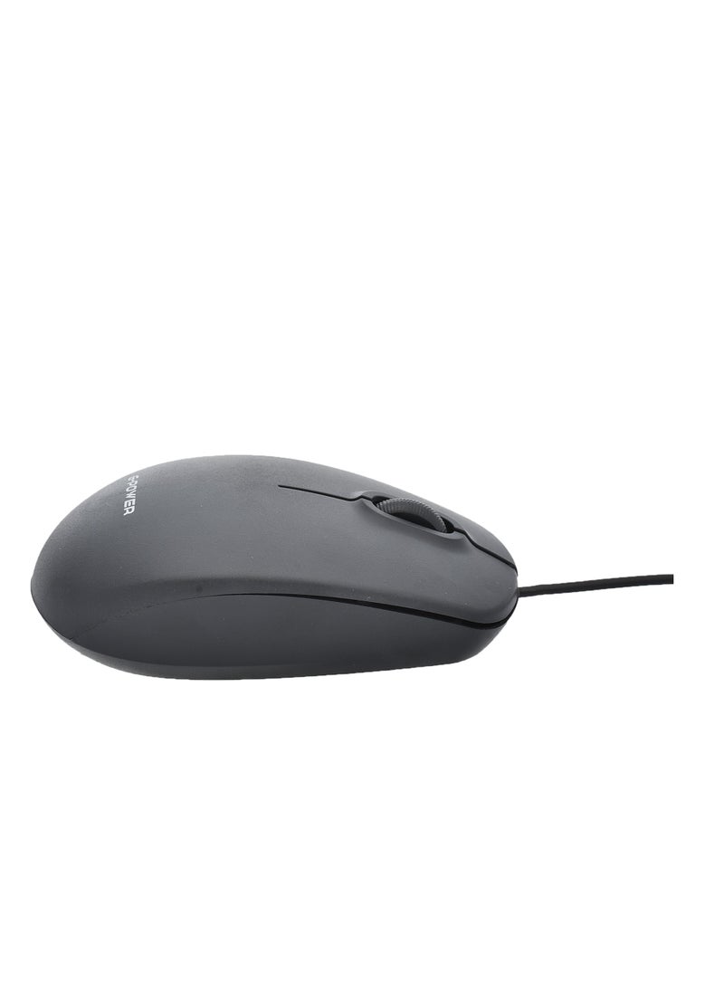 G-Power M-111 ماوس USB بصري عالي الجودة مع شكل محيطي مريح وسلك طويل يدعم Windows 10/Windows 7/ Windows Vista وWindows XP - أسود