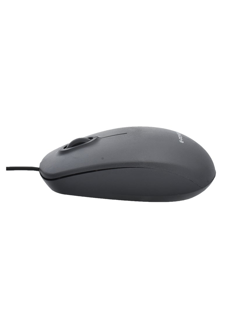 G-Power M-111 ماوس USB بصري عالي الجودة مع شكل محيطي مريح وسلك طويل يدعم Windows 10/Windows 7/ Windows Vista وWindows XP - أسود