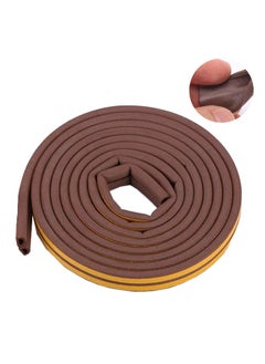 Generic Door Seal Weather Strip, Self Adhesive 10m Rubber Seal Weather Strip Foam Tape for Doors and Windows Door Insulation Strip Foam Seal for Water-Proofing, Wind Noise Sound, 1 Roll (D-Type-Brown）  - Image 1