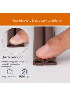 Generic Door Seal Weather Strip, Self Adhesive 10m Rubber Seal Weather Strip Foam Tape for Doors and Windows Door Insulation Strip Foam Seal for Water-Proofing, Wind Noise Sound, 1 Roll (D-Type-Brown）  - Image 5
