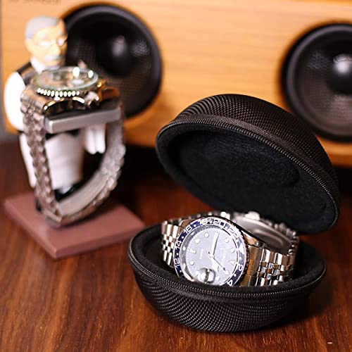 Besforu Watch Travel Case for Men and Women Portable Single Watch Storage box and Organizer for Wristwatches and Smart Watches (Black（1 slot）) - Image 2