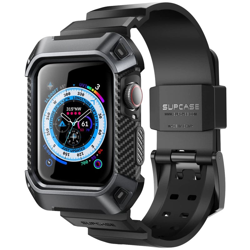 SUPCASE for Apple Watch 9/8/7/6/SE/5/4 45/44mm Case with Band (Unicorn Beetle Pro)  [Anti-Scratch] [Bumper Protector] Rugged Men Cover with Adjustable Strap Band for iWatch 9/8/7/6/SE/5/4  Black - Image 1