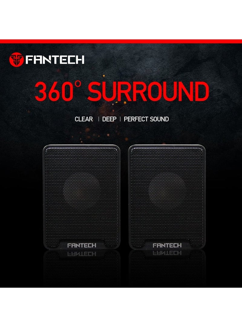 FANTECH - Gaming Speaker GS733 , USB Speakers  3.5mm Plug , Black , used in computer, phone, tablet and other music player device - Image 1