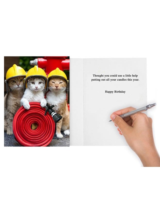 CardFool Funny Cat Birthday Card for women, men, family & friends - hilarious greeting card if you need help putting out your candles birthday cards for all - Image 3