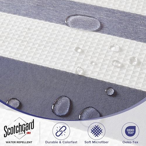 Madison Park Shower Curtain Spa Waffle Weave Shower Curtain for Bathroom 3M Scotchgard Moisture Management Spa Quality Modern Shower Curtains for Bathroom Standard 72x72 Blue Ombre - Image 3