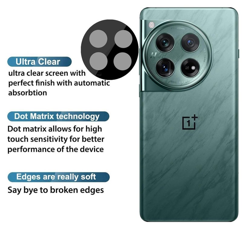 FabeKee Glass Camera Lens Protector For OnePlus 12R [9H Hardness] [6D Lens Protector ] [Easy Installation] Black - Image 3
