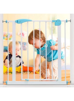 Safe-O-Kid ® Tot Tamer Metal Baby Safety Gate, With One Year Manufacturer Warranty, No Dril Requried, 75-85 Cm Adjustable, 2 Way Auto Close, Barrier For Stairs, Door And Hallways, Barrier Fence-Blue  - Image 1
