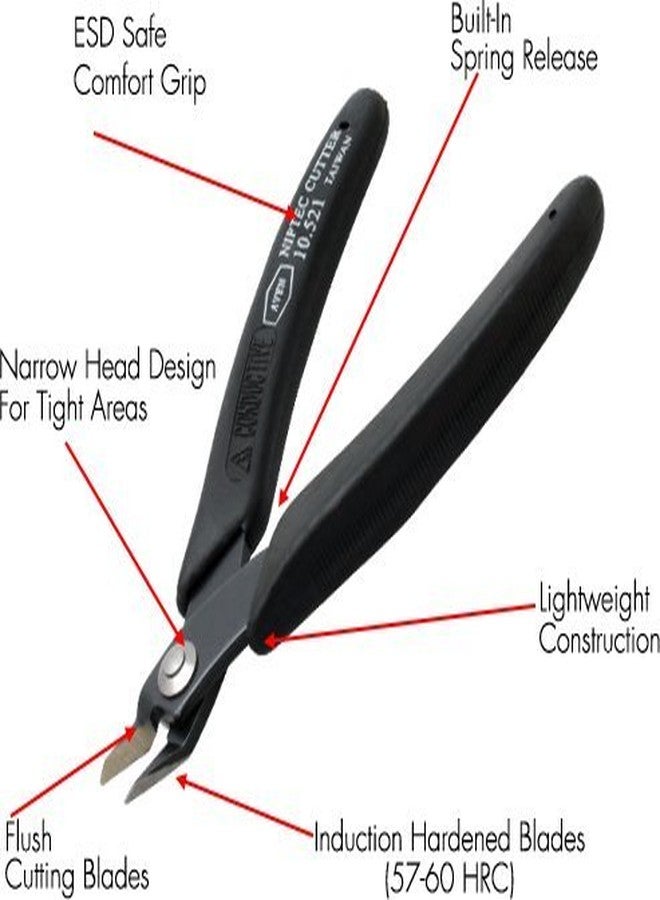 Aven 10521 1000 Series Niptec Cutter, Flush Cutting Edge, 18 AWG Cutting Capacity - Image 5