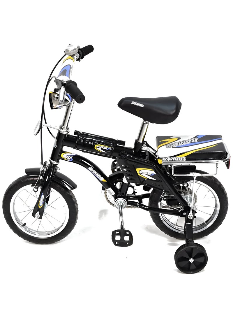 Rambo 12-Inch Kids’ Bike with Side Wheels, Back Seat & Dual Brakes – Age 3 to 7 Years - Image 2