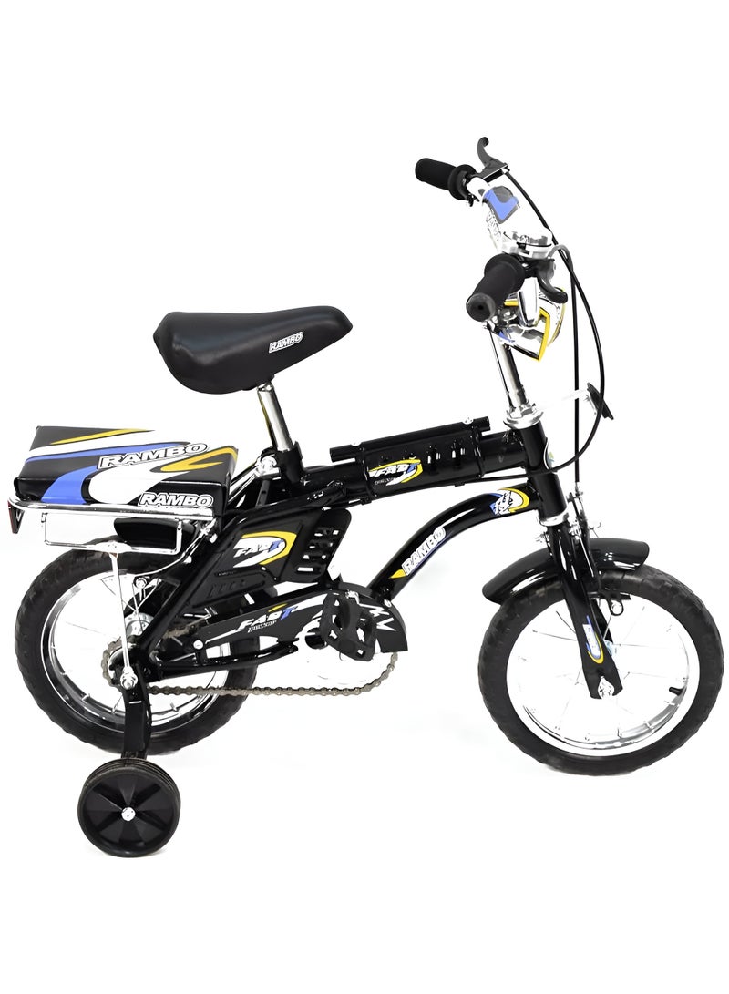 Rambo 12-Inch Kids’ Bike with Side Wheels, Back Seat & Dual Brakes – Age 3 to 7 Years - Image 4