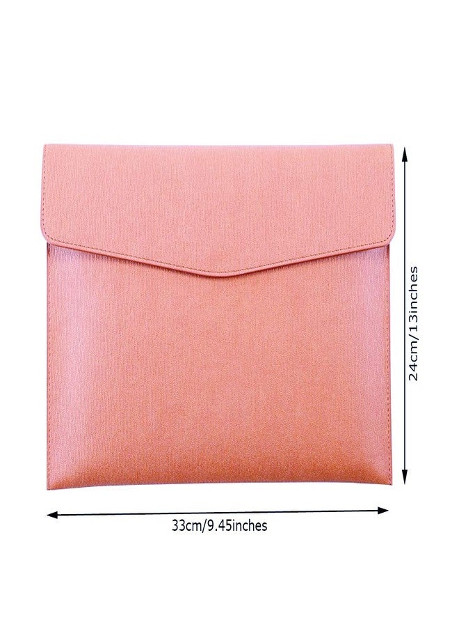 Enyuwlcm PU Leather A4 File Folder Document Holder Waterproof Portfolio Envelope Folder Case with Snap Closure Blue and Pink 2 Packs - Image 2