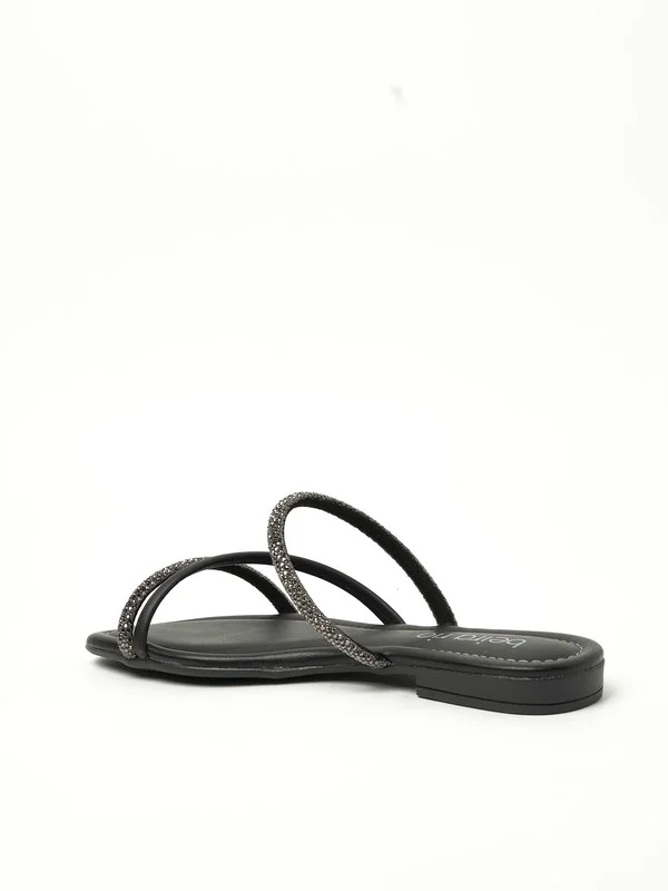 بيرا ريو Beira Rio Ladies Flat Sandals Black | Made In Brazil