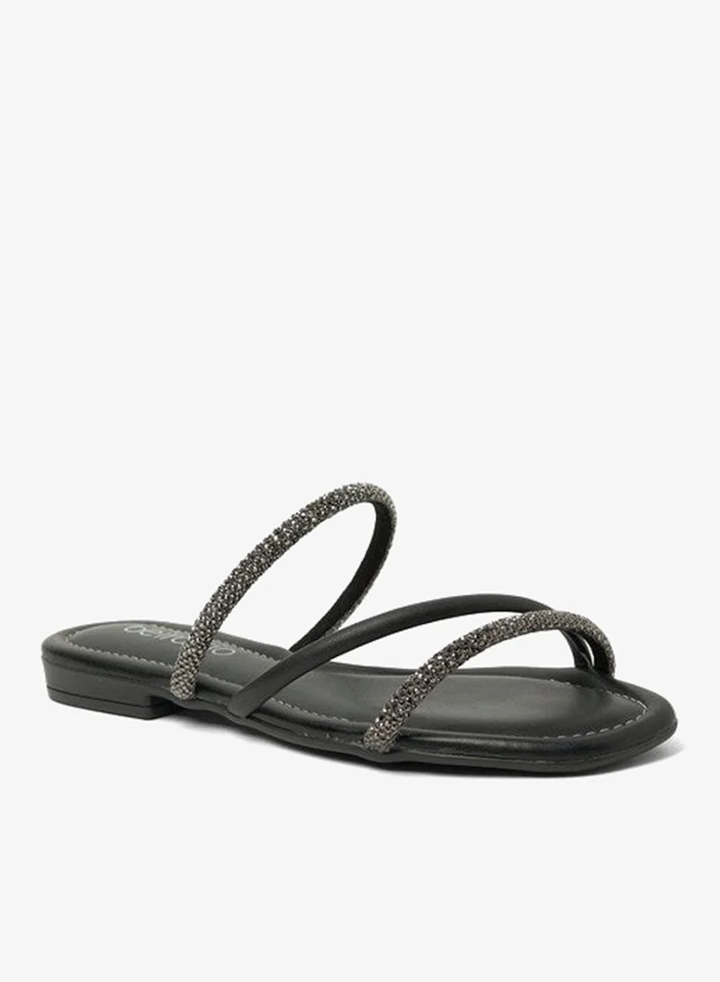 Beira Rio Ladies Flat Sandals Black | Made In Brazil