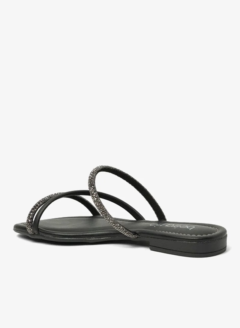 Beira Rio  Beira Rio Ladies Flat Sandals Black | Made In Brazil for Women | Best Price UAE