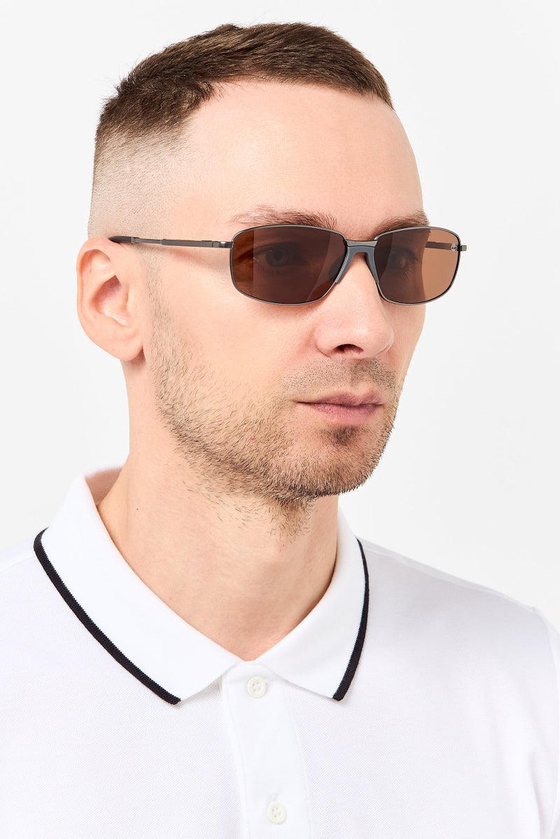 Timberland Men TB0004109H61 Rectangular Sunglasses, Silver - Image 2