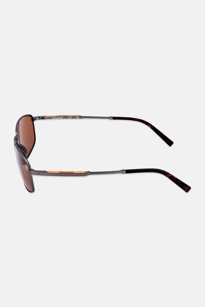 Timberland Men TB0004109H61 Rectangular Sunglasses, Silver - Image 4