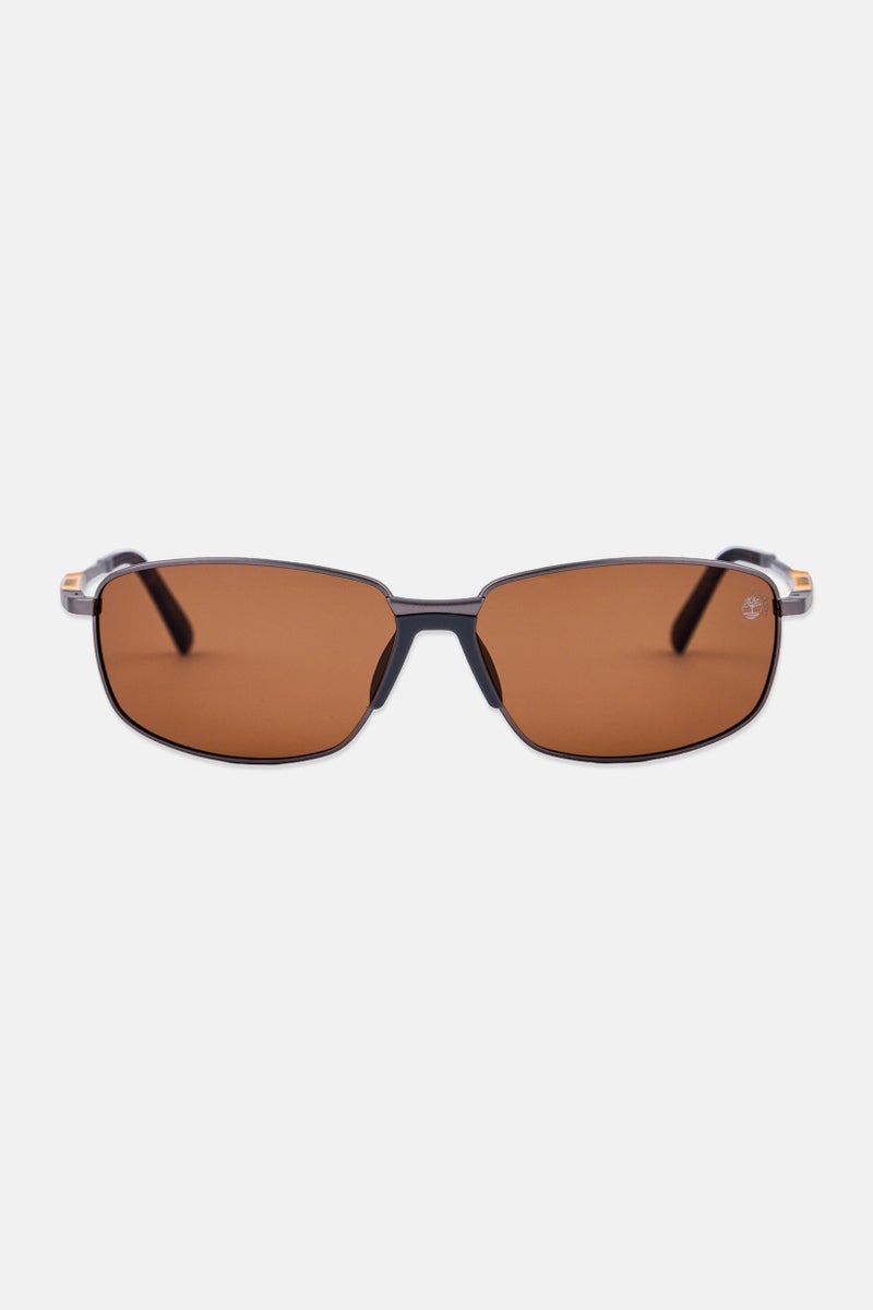 Timberland Men TB0004109H61 Rectangular Sunglasses, Silver - Image 1