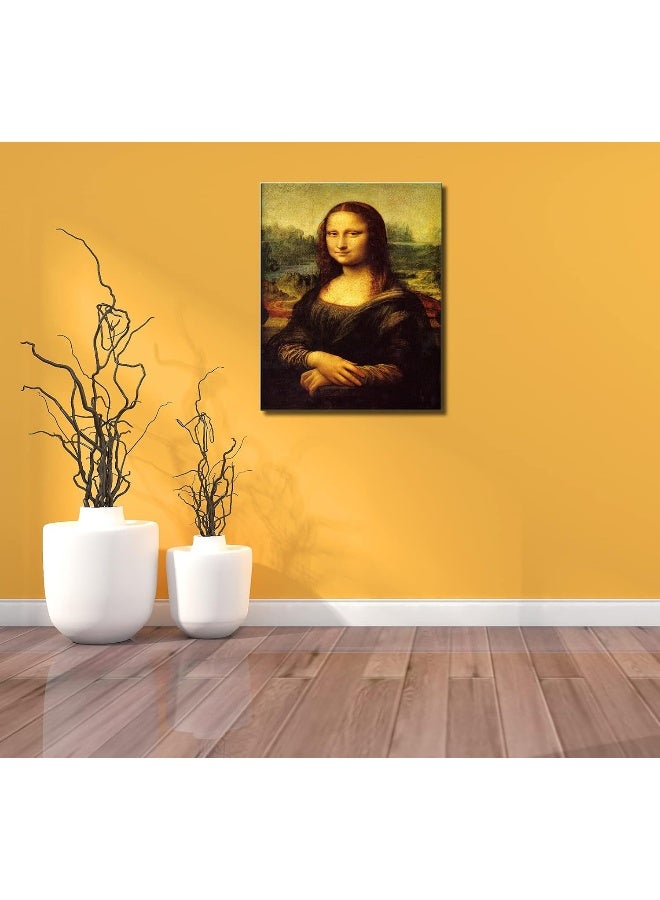 Home Trove Canvas Prints Wall Art Mona Lisa By Leonardo Davinci, The World Classic Paintings Reproductions For Living Room 24"X36"  - Image 2