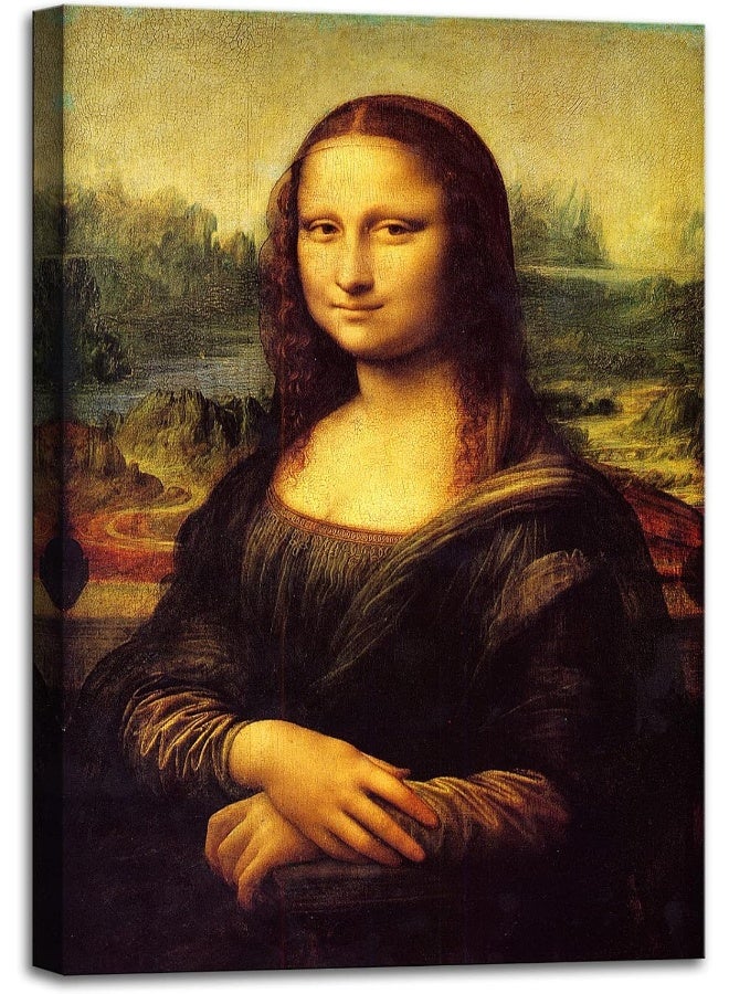 Home Trove Canvas Prints Wall Art Mona Lisa By Leonardo Davinci, The World Classic Paintings Reproductions For Living Room 24"X36"  - Image 1