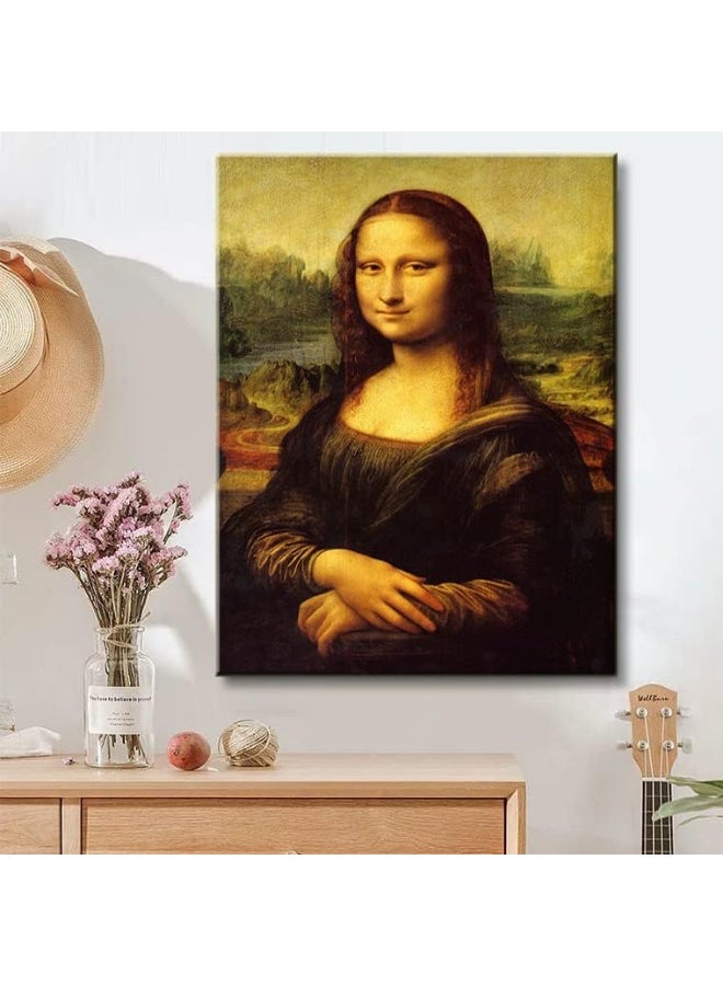 Home Trove Canvas Prints Wall Art Mona Lisa By Leonardo Davinci, The World Classic Paintings Reproductions For Living Room 24"X36"  - Image 5